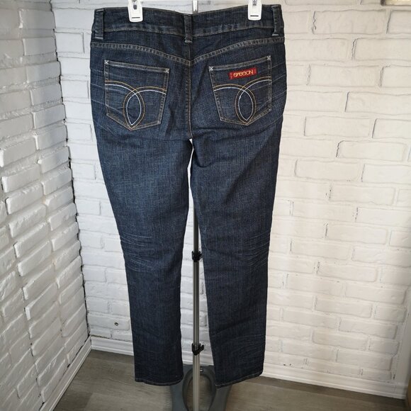 Sasson Ooh La La Ladies Size 12 Dark Wash Skinny Leg Shuffle Blue Jeans - Picture 2 of 12